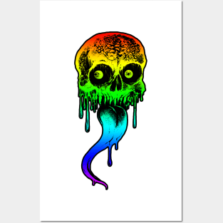 Licking Rainbow Skull Posters and Art